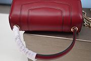 Bvlgari Wine Red Original Leather 20cm Chains Small Bag - 6