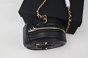 Chanel Black Quilted Caviar Leather Round CC Filigree Crossbody Bag 15cm - 5