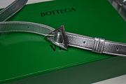 Bottega Veneta Cassette Intrecciato Padded Metallic Leather Shoulder Silver Bag - 4