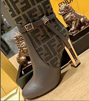Fendi Brown Leather High-Heeled Boots - 3