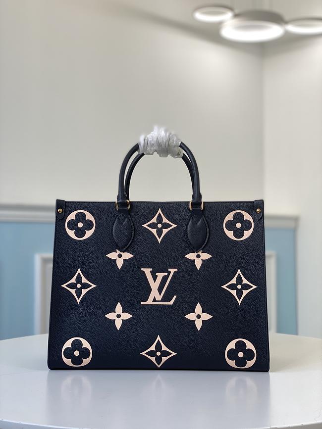 LV x YK onthego bag dark blue 34*26*13cm - 1