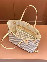 LV  Neverfull  White Grid With Pink 29*21*12cm - 4