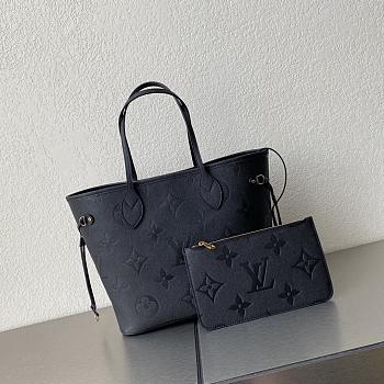 LV Neverfull handle bag black  32.5×16×28.5cm