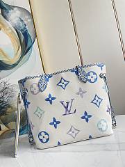 LV By The Pool Neverfull MM Blue  31*28*14cm - 3