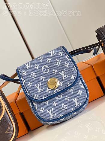 LV Neverfull BB bag Denim Blue  18*14*6cm