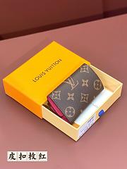 LV wallet Leather buckle rose red 10*7CM - 2