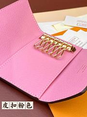 LV wallet Leather Leather buckle pink 10*7CM - 5