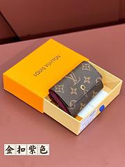 LV wallet gold  buckle rose red 10*7CM - 5