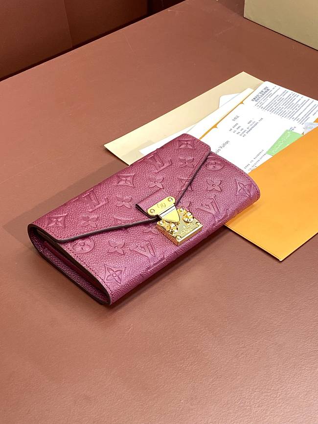 LV Long Wallet In Burgundy 19*10.5*2.5CM - 1