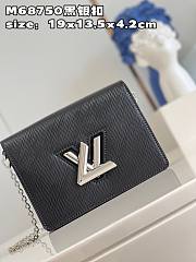 LV twist belt bag  M68750 black and silver buckle  19*13.5*4.2cm - 6