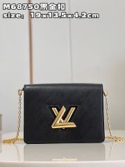 LV twist belt bag M68750 black and gold buckle 19*13.5*4.2cm - 1