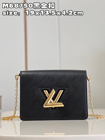 LV twist belt bag M68750 black and gold buckle 19*13.5*4.2cm