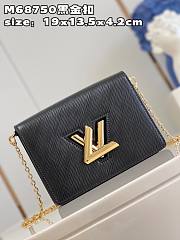 LV twist belt bag M68750 black and gold buckle 19*13.5*4.2cm - 5