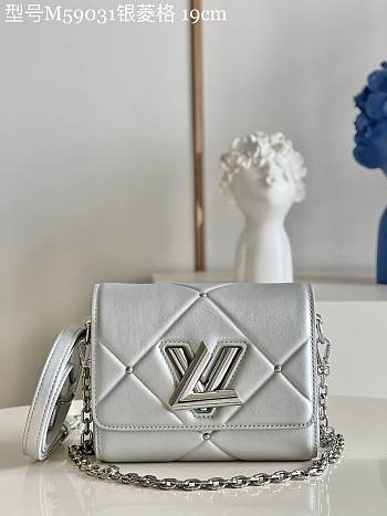 LV M5282 Twist bag  silver diamond 23*17*9.5