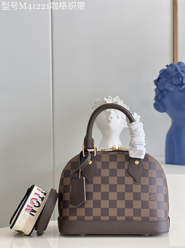 LV Alma BB bag M41221 pink brown ribbon 23.5*17.5*11.5cm - 1