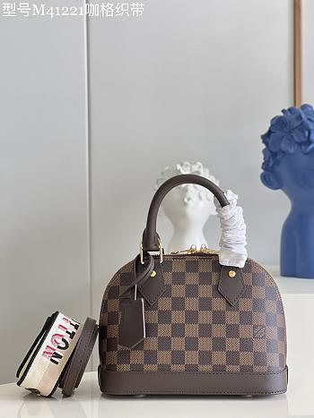 LV Alma BB bag M41221 pink brown ribbon 23.5*17.5*11.5cm