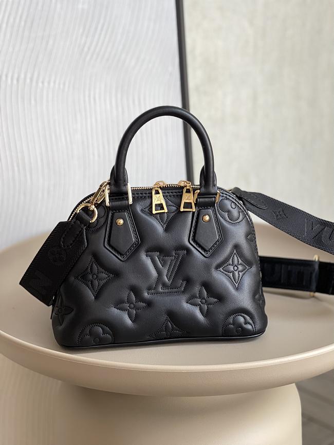 LV Alma BB bag wide shoulder straps black 24.5*18*12cm - 1