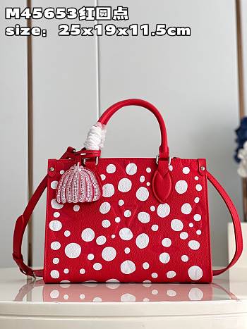 Louis Vuitton 45653 LV x YK Speedy Bandoulière 20 Red&White 25*19*11.5cm 