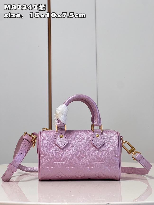 LV M82342 Nano Speedy bag purple 16*10*7.5cm  - 1