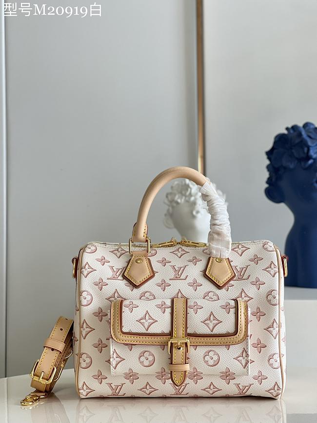 LV M20919 Speedy Shoulder 25 bag  white 19*25*15cm - 1