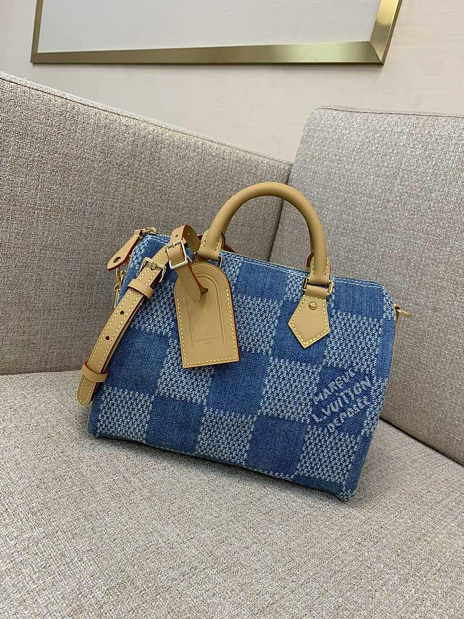 LV FW Nano speedy bag Denim blue  18*12*9cm - 1