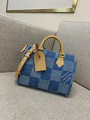 LV FW Nano speedy bag Denim blue  18*12*9cm - 1