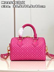 LV Nanogram Speedy 20 bag  M22595 rose red  20.5*13.5*12cm - 1