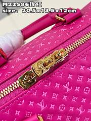 LV Nanogram Speedy 20 bag  M22595 rose red  20.5*13.5*12cm - 2