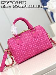 LV Nanogram Speedy 20 bag  M22595 rose red  20.5*13.5*12cm - 3