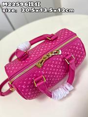 LV Nanogram Speedy 20 bag  M22595 rose red  20.5*13.5*12cm - 5