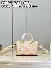 LV M81625 Nano Speedy bag  White& Pink  16*10*7.5cm - 1