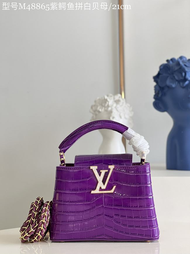 Louis Vuitton Capucines purple tote Chain bag  21*14*8cm - 1