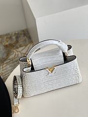 Louis Vuitton M48865 Capucines bag Retro white crocodile pattern 27*18*9cm - 4