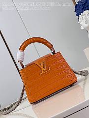 Louis Vuitton Capucines nano Mini orange  bag Chain  21*14*8cm - 1