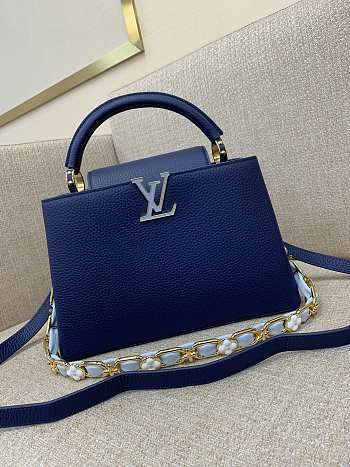 Louis Vuitton Capucines  dark blue bag Chain 31.5*20*11cm