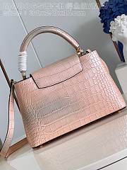 Louis Vuitton Capucines  bag M48865  Gilt pink crocodile pattern 31.5*20*11cm - 4