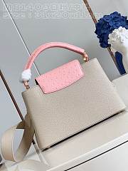 Louis Vuitton Capucines MM BAG M81409  white&pink  31.5*20*11cm - 4