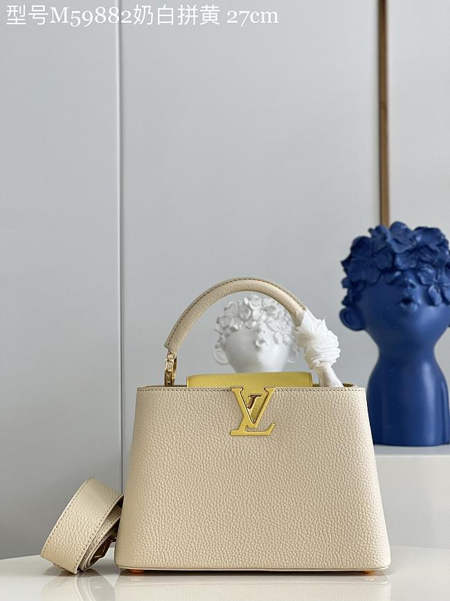 Louis Vuitton Capucines bag M59882 Milk white and yellow 27*18*9cm - 1