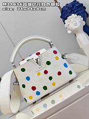 Louis Vuitton x YK Capucines bag M21637 Colorful printed white  silver buckle 27*18*9cm - 3