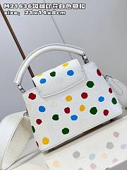 Louis Vuitton x YK Capucines bag M21637 Colorful printed white  silver buckle 27*18*9cm - 4