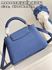 Louis Vuitton Capucines BB bag M48865 Mist blue crocodile with blue diamonds  27*18*9cm - 4