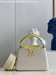 Louis Vuitton Capucines Mini bag M48865 Vanilla yellow canvas embroidery  21x14x8 cm - 1