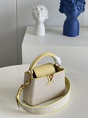 Louis Vuitton Capucines Mini bag M48865 Vanilla yellow canvas embroidery  21x14x8 cm - 5