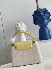 Louis Vuitton Capucines Mini bag M48865 Vanilla yellow canvas embroidery  21x14x8 cm - 2