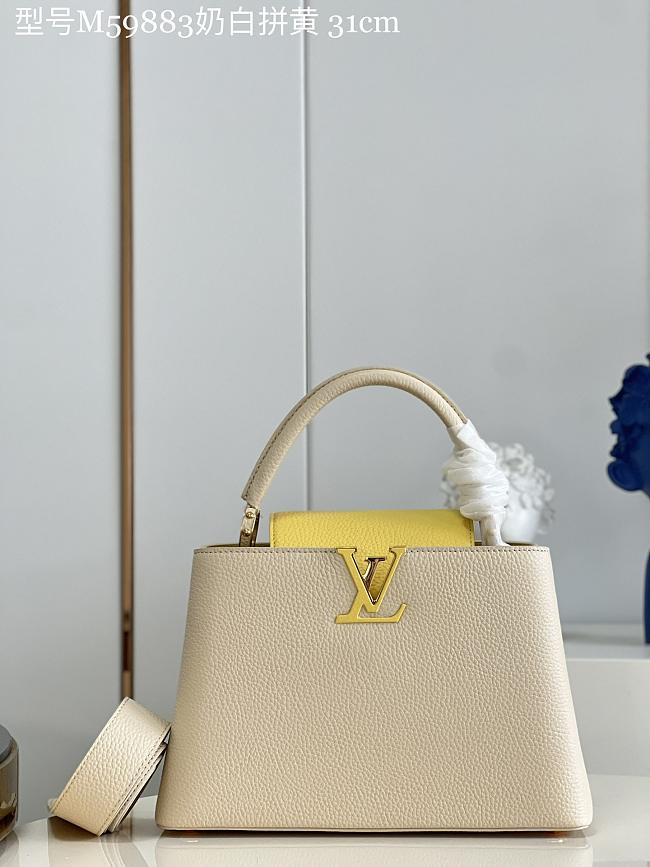 Louis Vuitton Capucines bag M59883  Milk white and yellow  31.5*20*11cm - 1