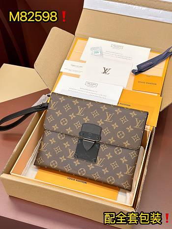 Louis Vuitton Pochette S-Lock brown  bag 28*22.5*3.5cm