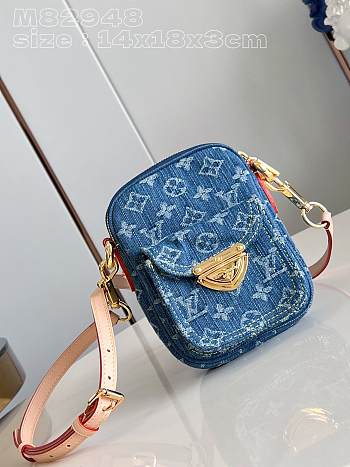 Louis Vuitton M82948 Fairfax Pochette Denim Blue  14*18*2.7cm