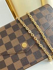 Louis Vuitton  POCHETTE FELICIE N63032 Black and brown plaid chain bag   21*11*2cm  - 2