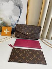 Louis Vuitton POCHETTE FELICIE N63032 Black and brown  chain bag 21*11*2cm - 3