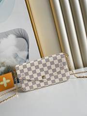 Louis Vuitton POCHETTE FELICIE N63032  Purple and white plaid chain bag 21*11*2cm - 1